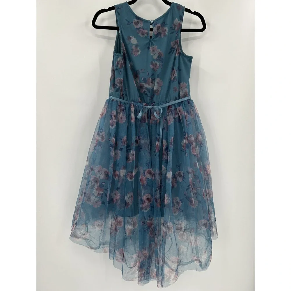 Lilt Dress Girls 16 Floral Sleeveless High Low Mesh Overlay Party Special Occasi